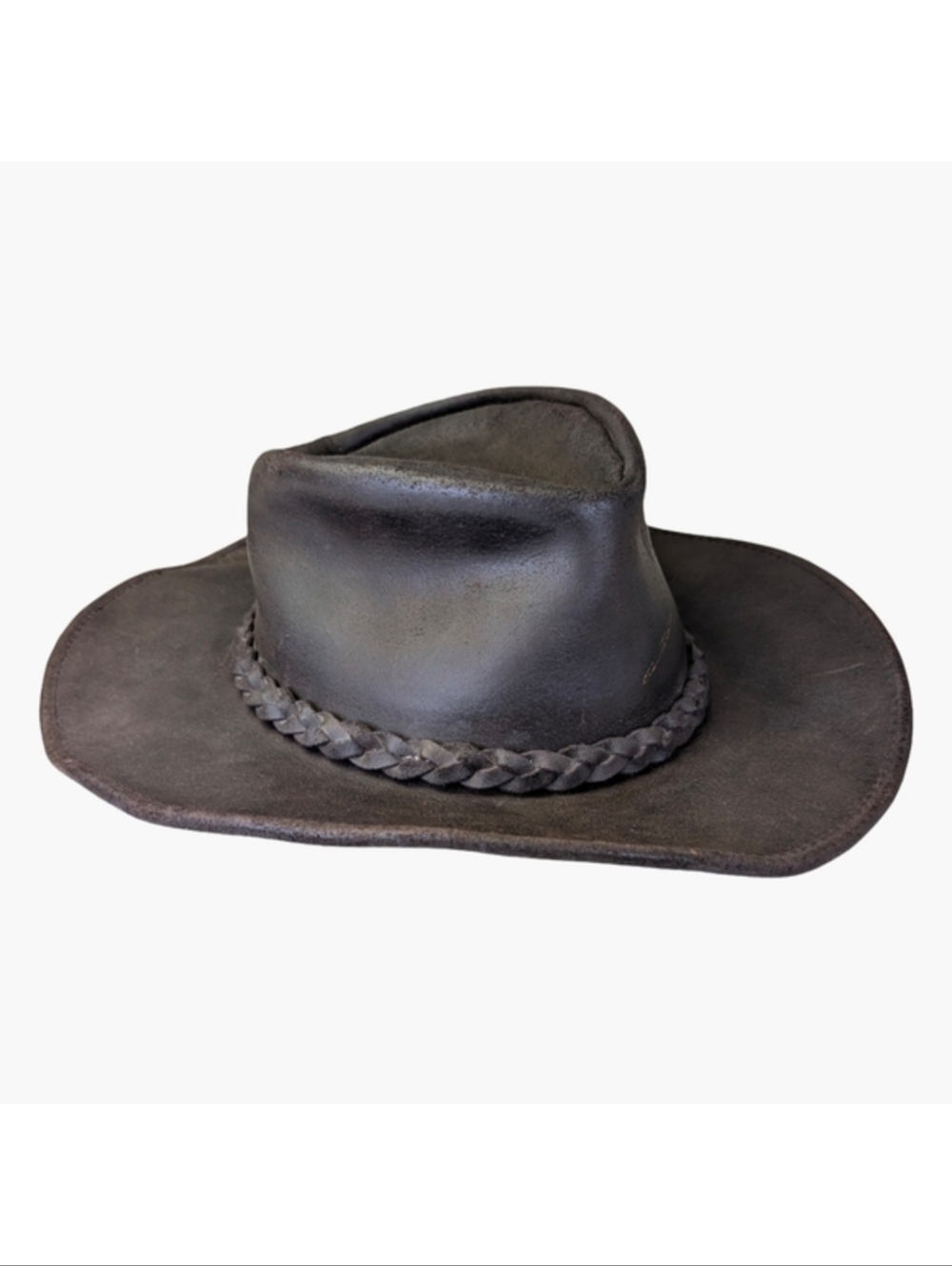 Henschel Hat Co Leather Cowboy Hat With Braided Detail | Size Medium